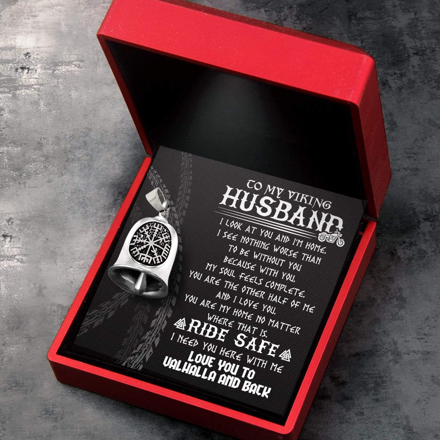 Viking Compass Bell - Viking - Biker - To My Viking Husband - Love You To Valhalla And Back - Gnzv14001