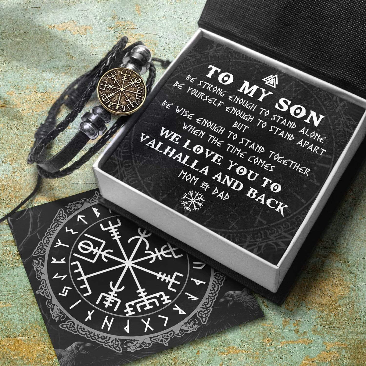 Viking Compass Bracelet - Viking - From Mom & Dad - To My Son - We Love You - Gbl16011