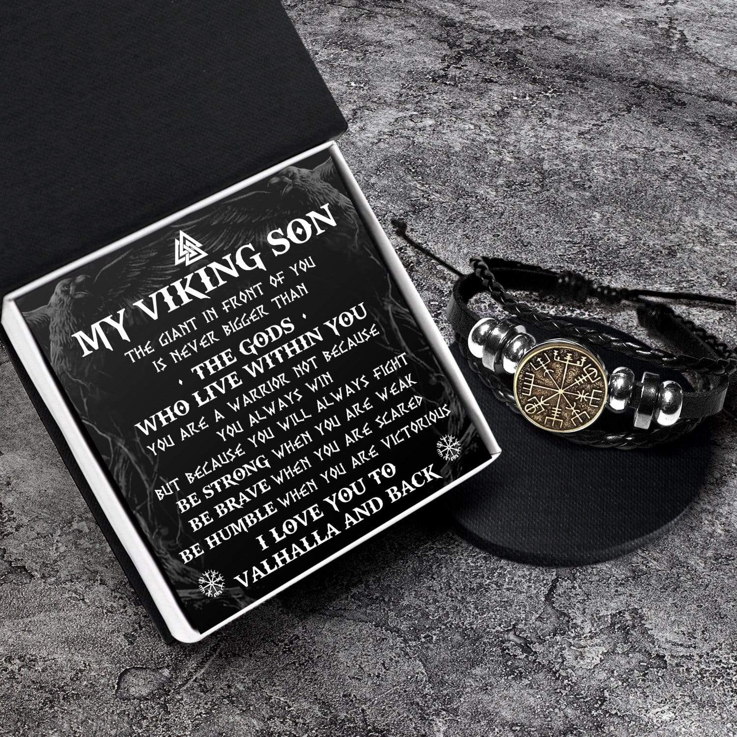 Viking Compass Bracelet - Viking - My Viking Son - I Love You Valhalla And Back - Gbla16003