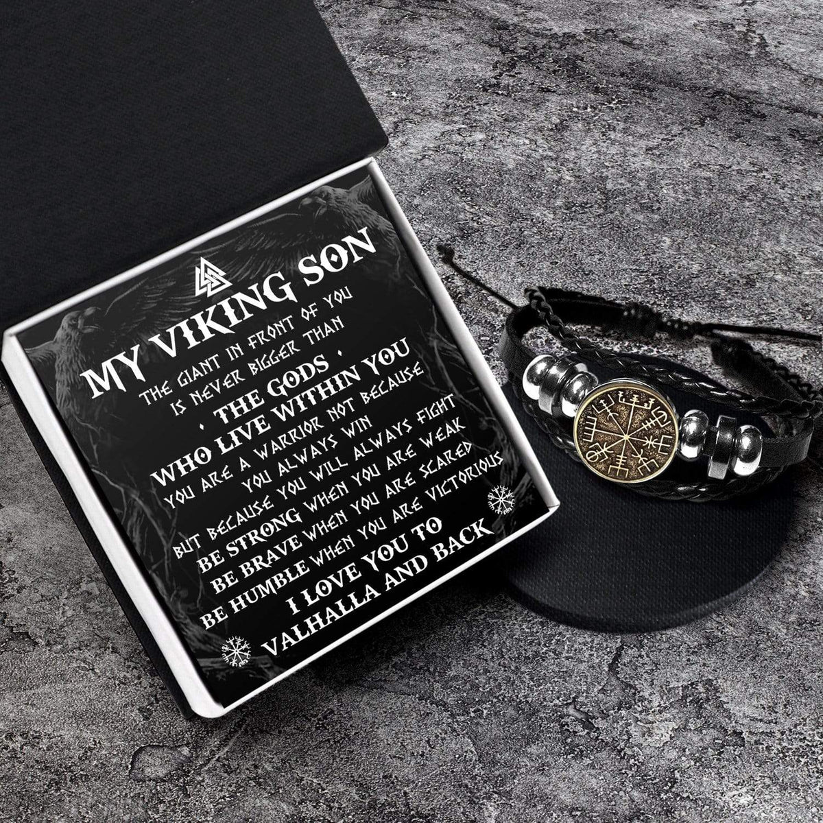 Viking Compass Bracelet - Viking - My Viking Son - I Love You Valhalla And Back - Gbla16003