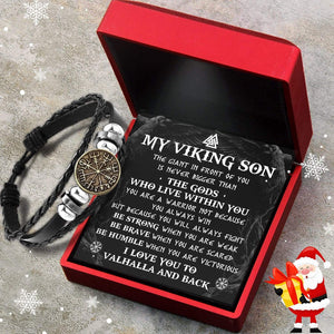 Viking Compass Bracelet - Viking - My Viking Son - I Love You Valhalla And Back - Gbla16003