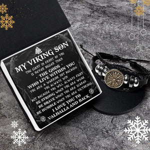 Viking Compass Bracelet - Viking - My Viking Son - I Love You Valhalla And Back - Gbla16003