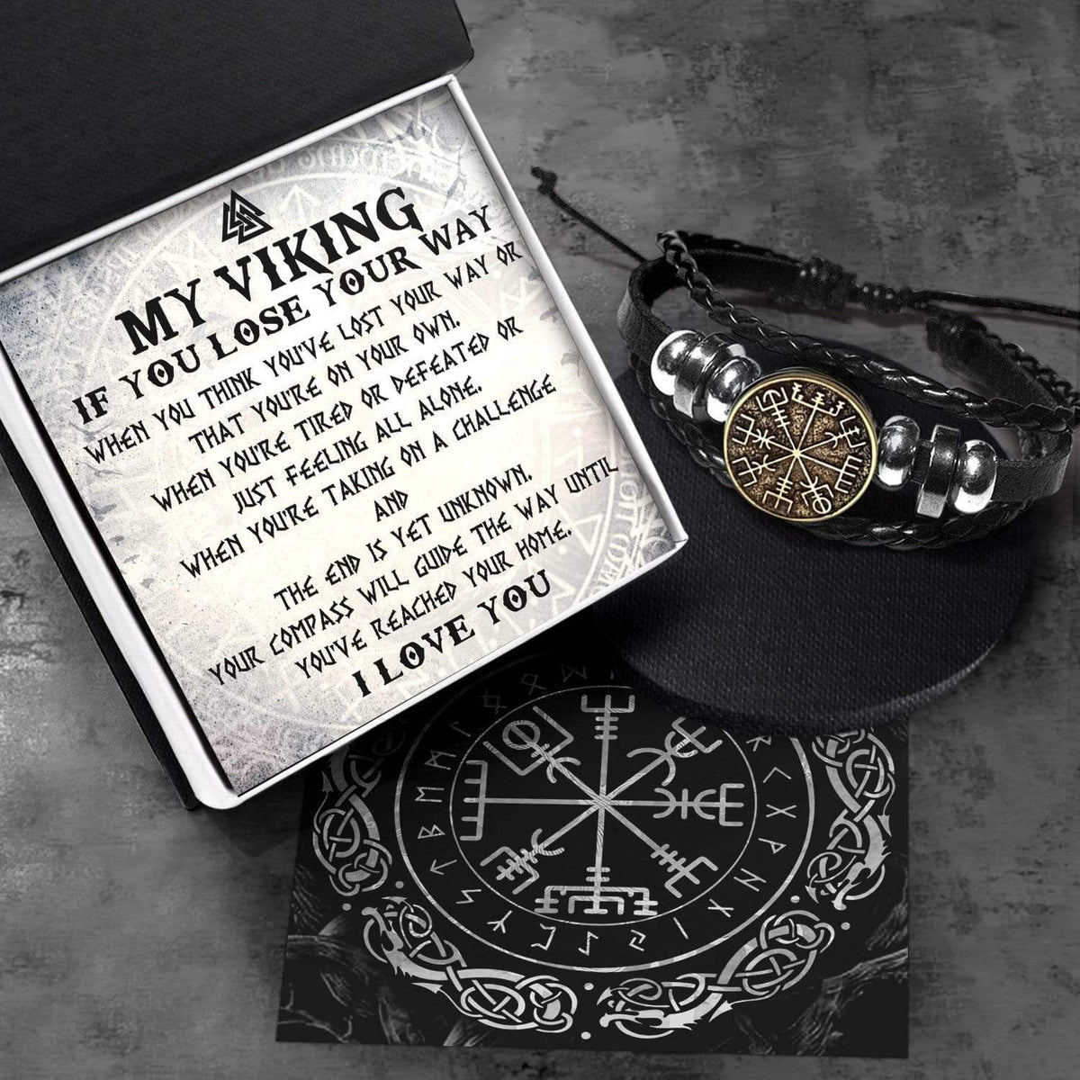 Viking Compass Bracelet - Viking - To Man - I Love You - Gbl26010