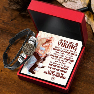 Viking Compass Bracelet - Viking - To Man - I Love You To Valhalla & Back - Gbla26004