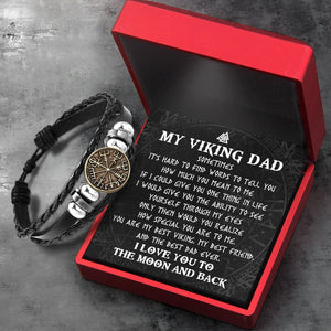 Viking Compass Bracelet - Viking - To My Dad - I Love You To The Moon And Back - Gbla18001