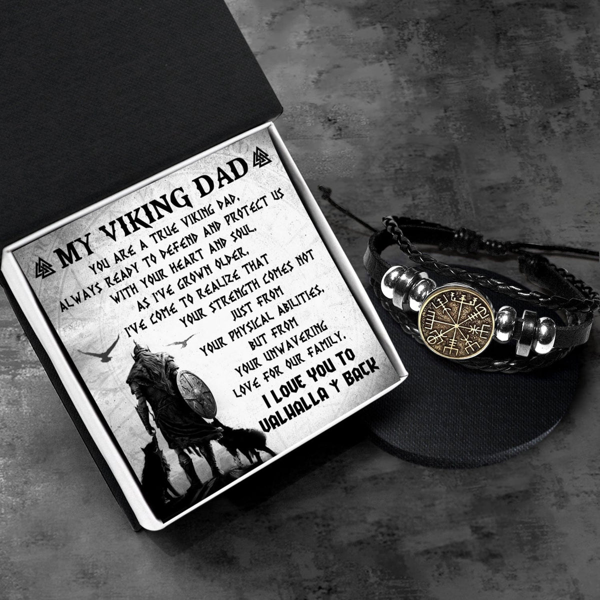 Viking Compass Bracelet - Viking - To My Dad - I Love You To Valhalla & Back - Gbla18002