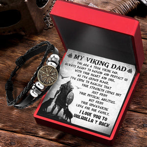 Viking Compass Bracelet - Viking - To My Dad - I Love You To Valhalla & Back - Gbla18002