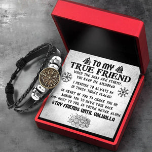 Viking Compass Bracelet - Viking - To My Friend - Stay Friends Until Valhalla - Gbla33004