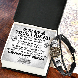 Viking Compass Bracelet - Viking - To My Friend - Stay Friends Until Valhalla - Gbla33004