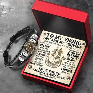 Viking Compass Bracelet - Viking - To My Man - I Love You To Valhalla And Back - Gbla26007