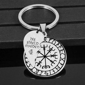 Viking Compass Couple Keychains - My Shieldmaiden - I'd Choose You - Gkdl13001