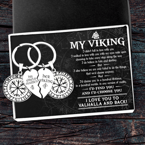 Viking Compass Couple Keychains - My Viking - I'd Choose You - Gkdl26002