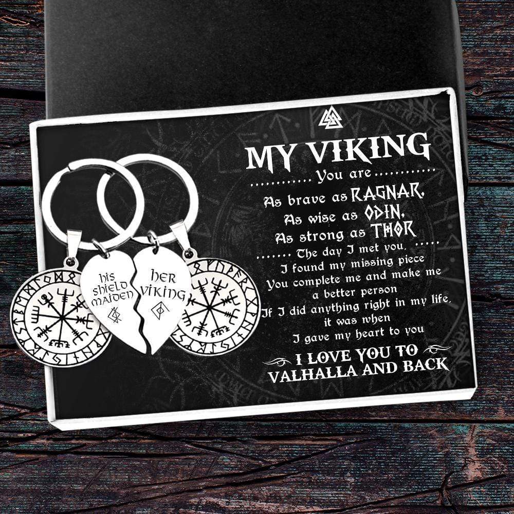 Viking Compass Couple Keychains - My Viking - I Gave My Heart To You - Gkdl26003