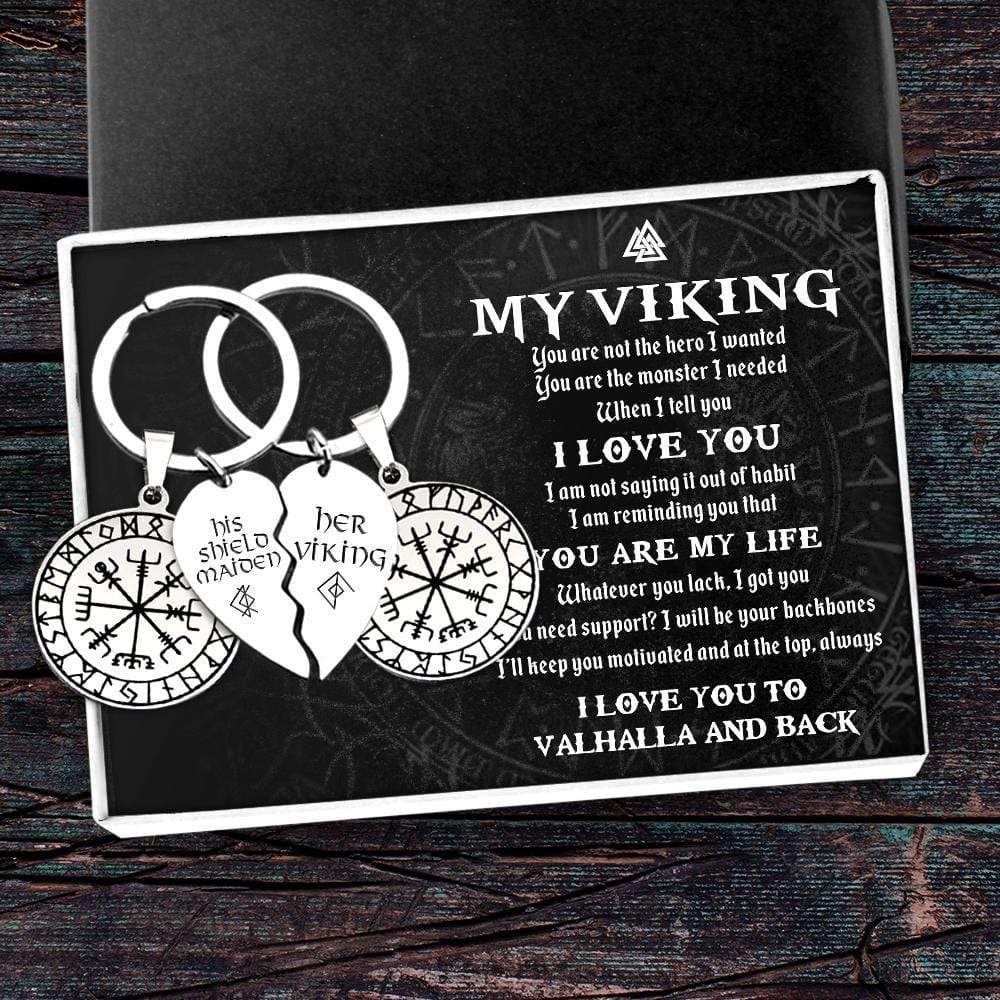 Viking Compass Couple Keychains - My Viking - You Are My Life - Gkdl26001