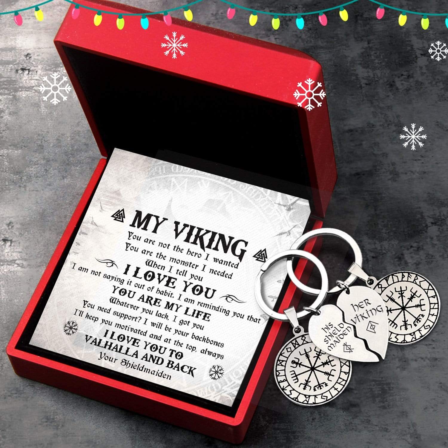 Viking Compass Couple Keychains - My Viking - You Are My Life - Gkdl26004