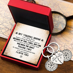 Viking Compass Couple Keychains - Viking - To My Viking Mom - Because Of You, I Will Not Fail - Gkdl19002