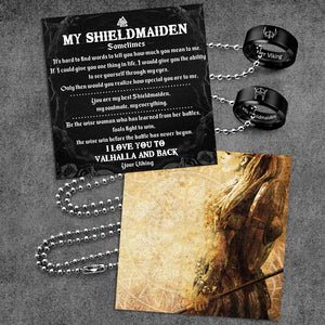 Viking Couple Pendant Necklaces - My Shieldmaiden - I Love You To Valhalla And Back - Gnw13022
