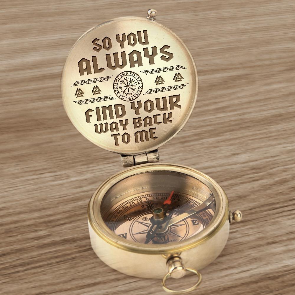Viking Engraved Compass - My Man - So You Always Find Your Way Back To Me - Gpb26041