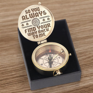 Viking Engraved Compass - My Man - So You Always Find Your Way Back To Me - Gpb26041