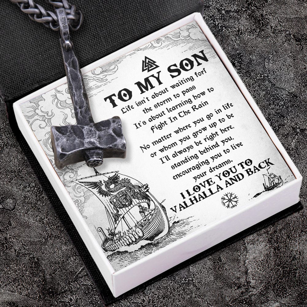 Viking Hammer Necklace - Viking - To My Son - I Love You To Vahalla And Back - Gnfr16004