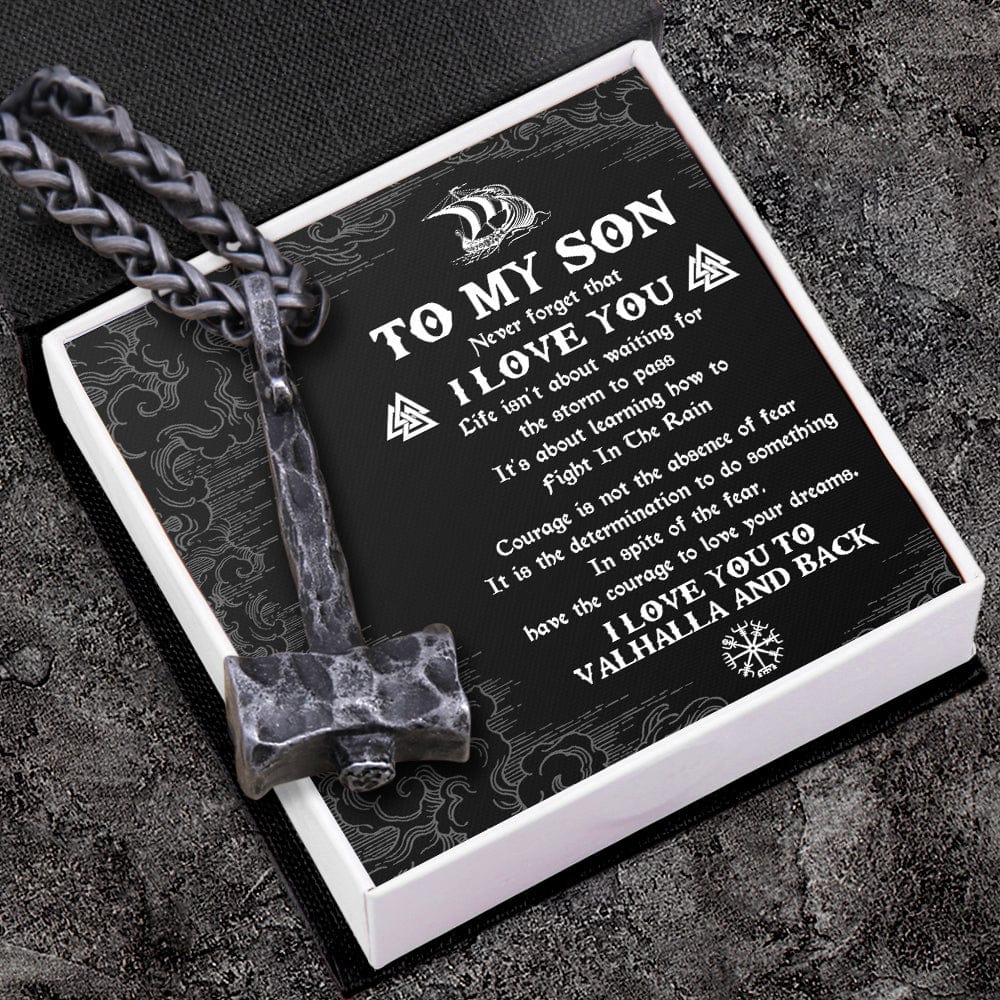 Viking Hammer Necklace - Viking - To My Son - I Love You To Vahalla And Back - Gnfr16005