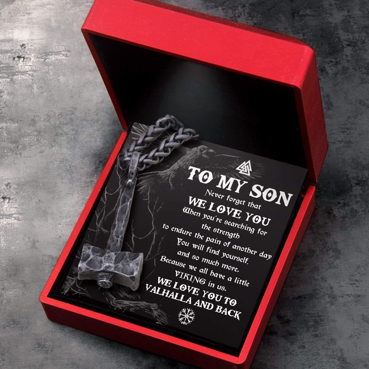 Viking Hammer Necklace - Viking - To My Son - We Love You - Gnfr16001