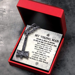 Viking Hammer Necklace - Viking - To My Viking Man - I Love You To Vahalla And Back - Gnfr26001