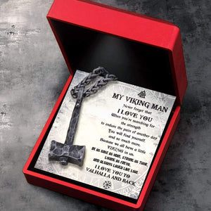 Viking Hammer Necklace - Viking - To My Viking Man - I Love You To Vahalla And Back - Gnfr26002