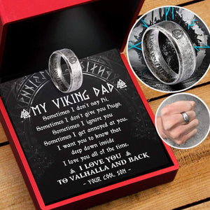 Viking Hammer Ring - Viking - To My Viking Dad - From Son - I Love You To Valhalla & Back - Gri18008