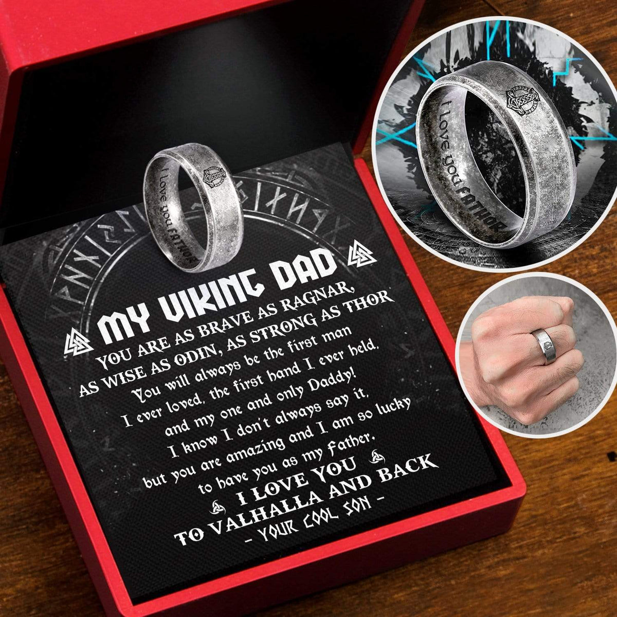Viking Hammer Ring - Viking - To My Viking Dad - From Son - My One And Only Daddy - Gri18011