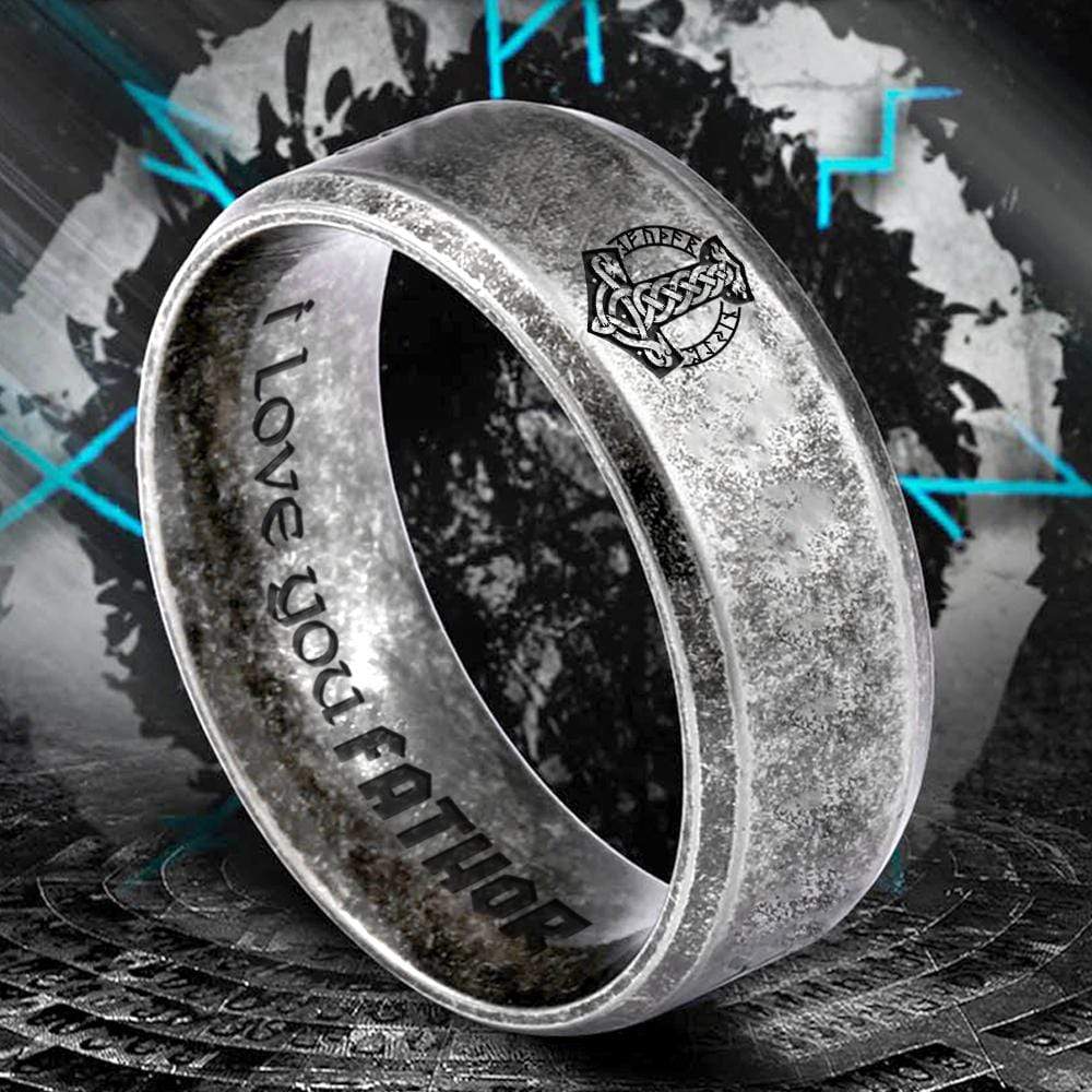 Viking Hammer Ring - Viking - To My Viking Dad - I Love You To Valhalla And Back - Gri18006