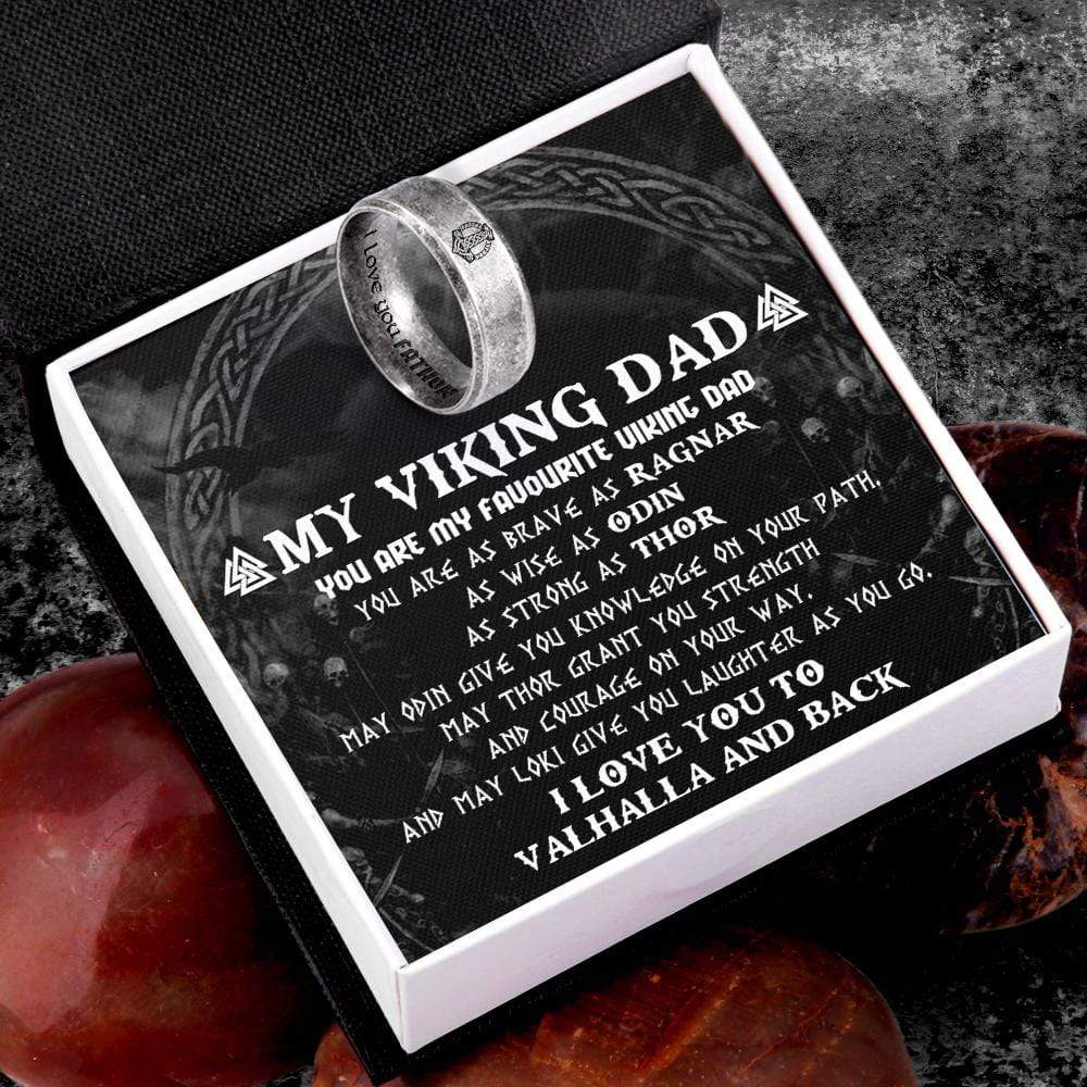 Viking Hammer Ring - Viking - To My Viking Dad - I Love You To Valhalla And Back - Gri18006