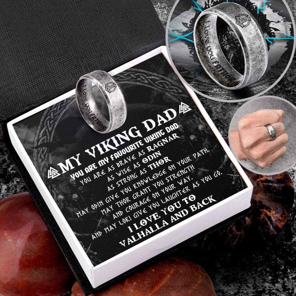 Viking Hammer Ring - Viking - To My Viking Dad - I Love You To Valhalla And Back - Gri18006