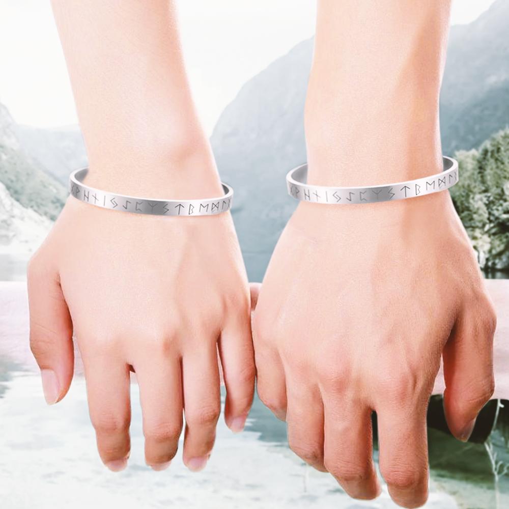 Viking Rune Couple Bracelets - My Awesome Viking Man - You Are The Monster I Needed - Gbt26001