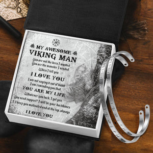 Viking Rune Couple Bracelets - My Awesome Viking Man - You Are The Monster I Needed - Gbt26001