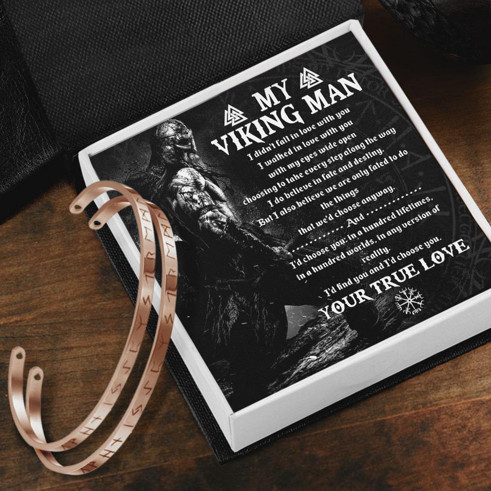 Viking Rune Couple Bracelets - My Viking Man - I Do Believe In Fate And Destiny - Gbt26003