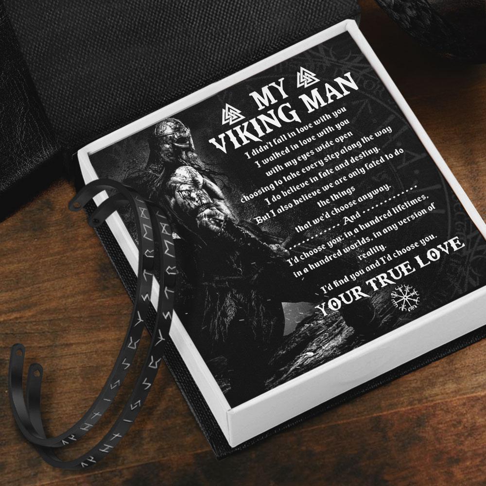 Viking Rune Couple Bracelets - My Viking Man - I Do Believe In Fate And Destiny - Gbt26003