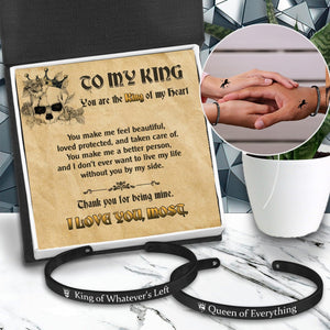 Viking Rune Couple Bracelets - Skull - To My King - Thank You For Being Mine - Gbt26039