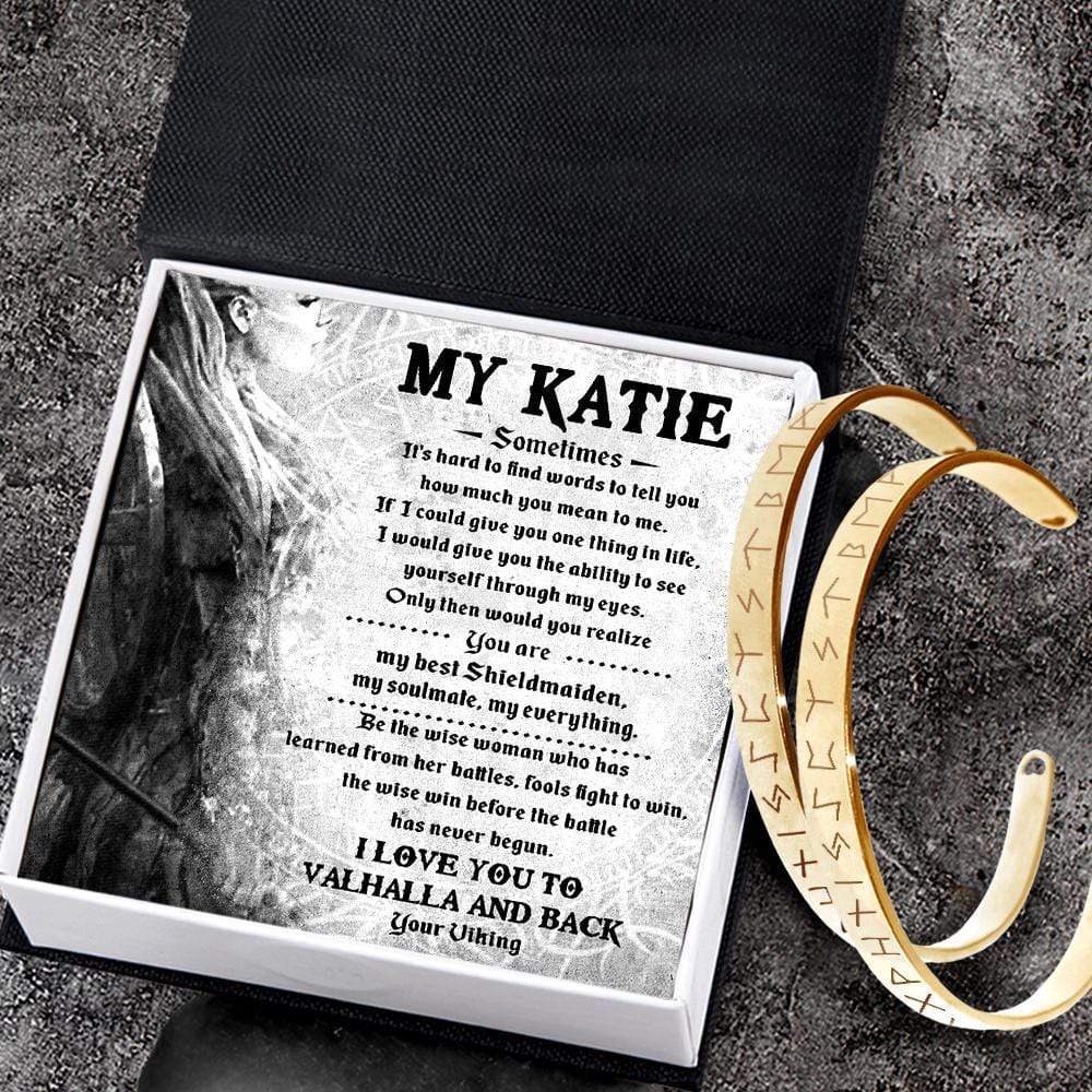Viking Rune Couple Bracelets - To My Shieldmaiden - I Love You To Valhalla And Back - Gbt13002