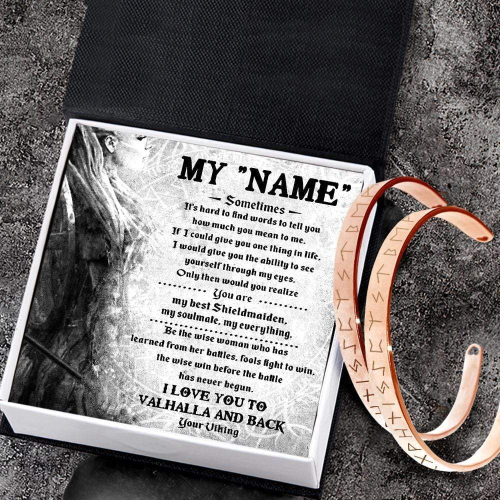 Viking Rune Couple Bracelets - To My Shieldmaiden - I Love You To Valhalla And Back - Gbt13002