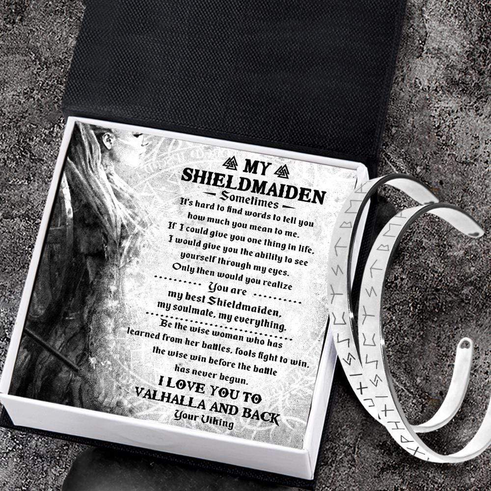 Viking Rune Couple Bracelets - To My Shieldmaiden - I Love You To Valhalla And Back - Gbt13002