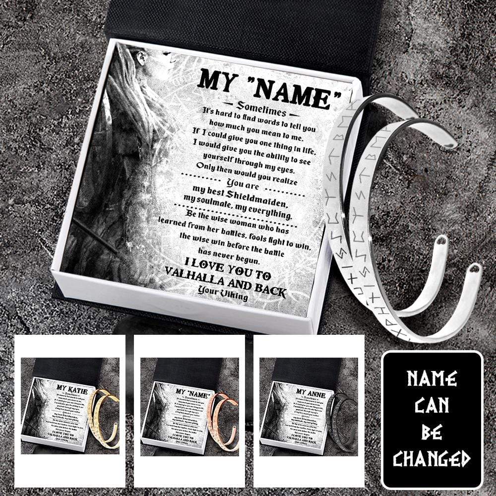 Viking Rune Couple Bracelets - To My Shieldmaiden - I Love You To Valhalla And Back - Gbt13002