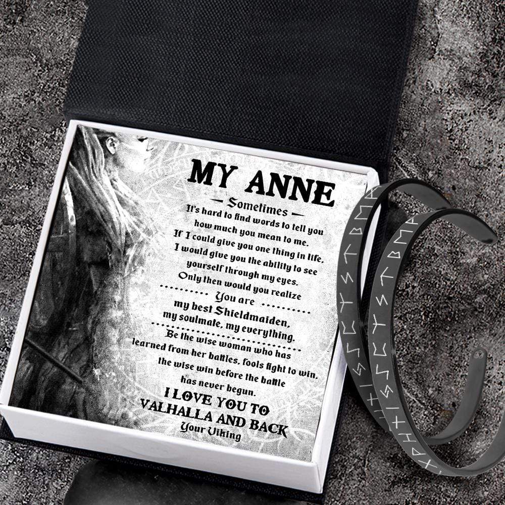 Viking Rune Couple Bracelets - To My Shieldmaiden - I Love You To Valhalla And Back - Gbt13002