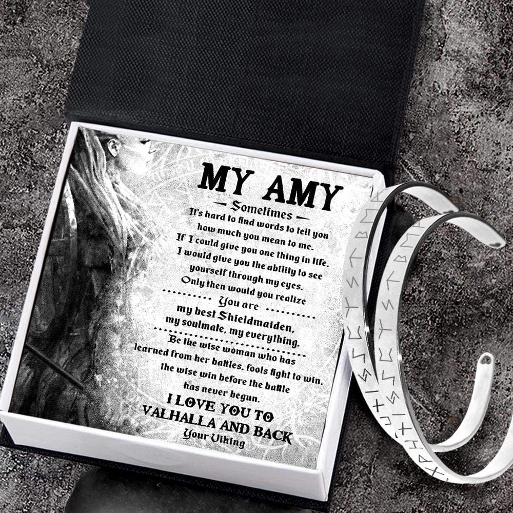 Viking Rune Couple Bracelets - To My Shieldmaiden - I Love You To Valhalla And Back - Gbt13002
