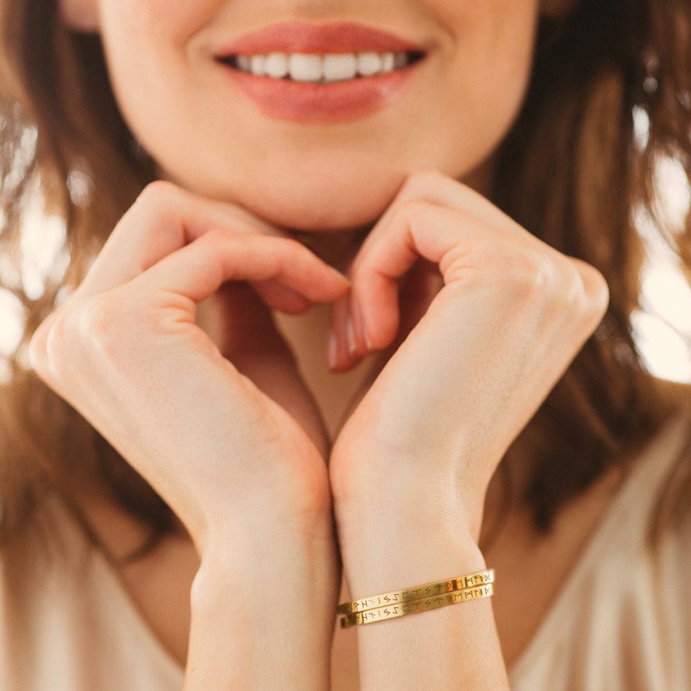 Viking Rune Couple Bracelets - Viking - I Love You To Valhalla And Back - Gbt00000