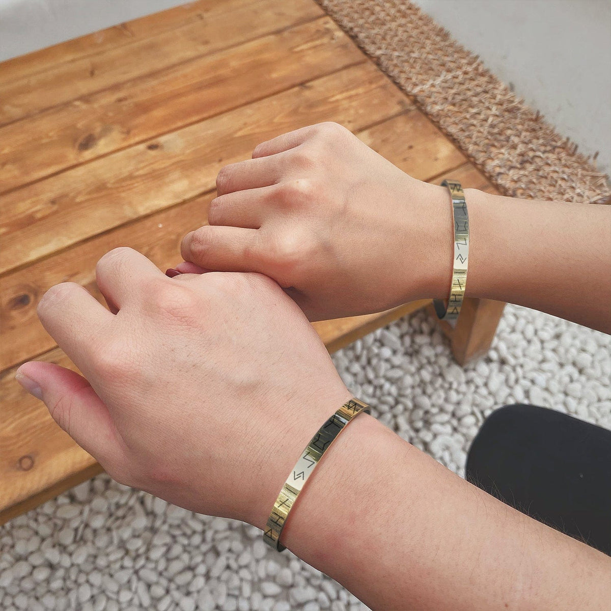 Viking Rune Couple Bracelets - Viking - I Love You To Valhalla And Back - Gbt00000