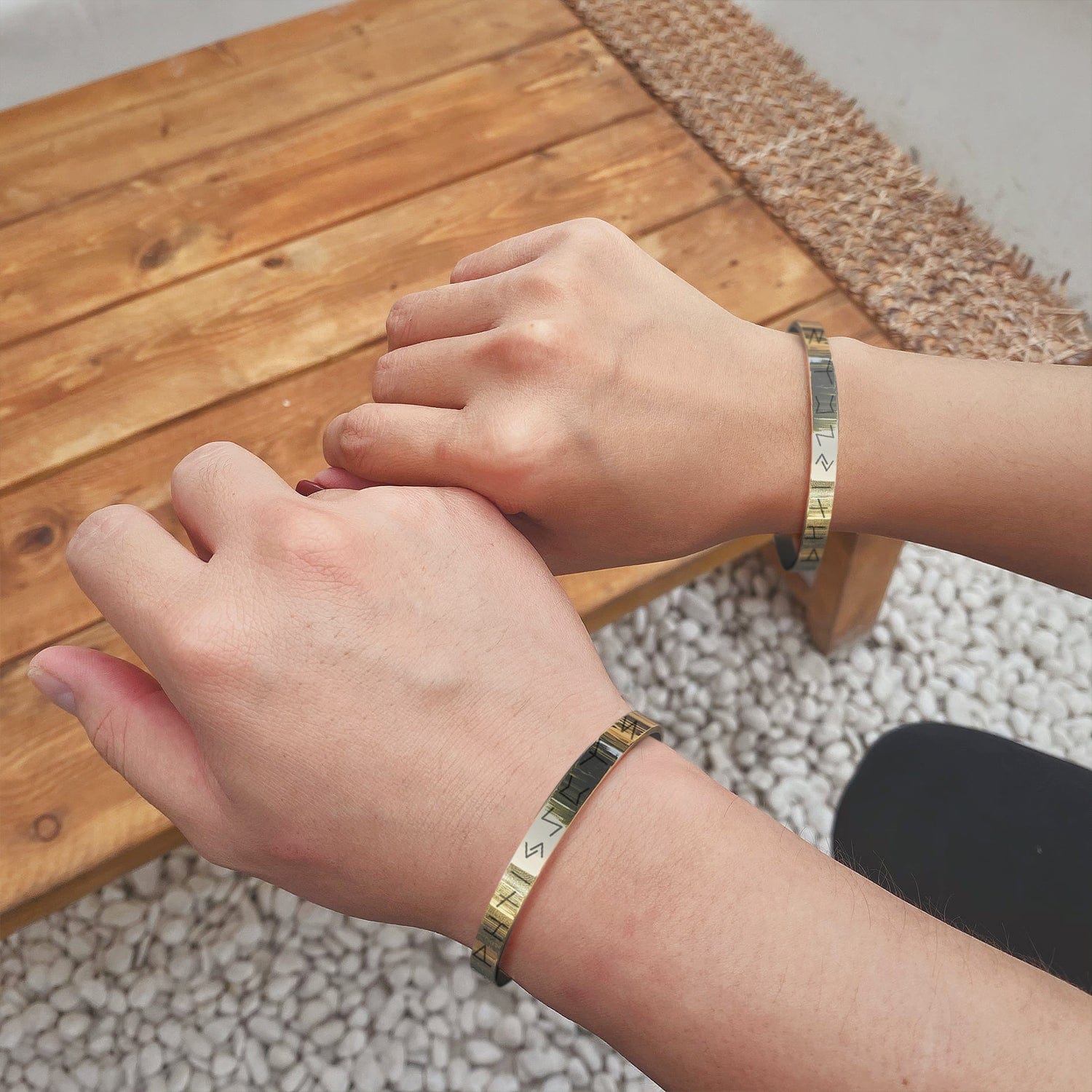 Viking Rune Couple Bracelets - Viking - I Love You To Valhalla And Back - Gbt00000