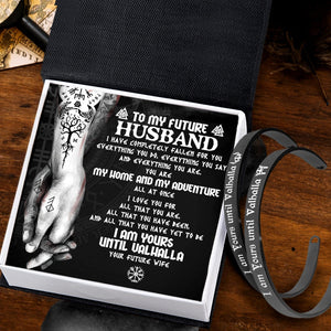 Viking Rune Couple Bracelets - Viking - To My Future Husband - I Am Yours Until Valhalla - Gbt24005
