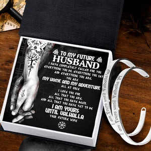 Viking Rune Couple Bracelets - Viking - To My Future Husband - I Am Yours Until Valhalla - Gbt24005