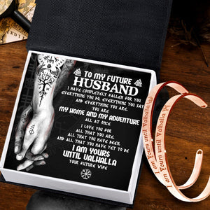 Viking Rune Couple Bracelets - Viking - To My Future Husband - I Am Yours Until Valhalla - Gbt24005